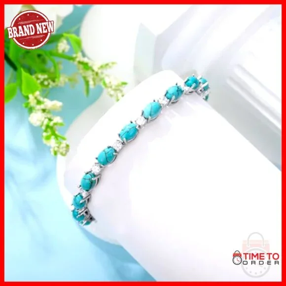 925 Sterling Silver Tennis Bracelet Adjustable 7 Inch Western Boho - Picture 3 of 7